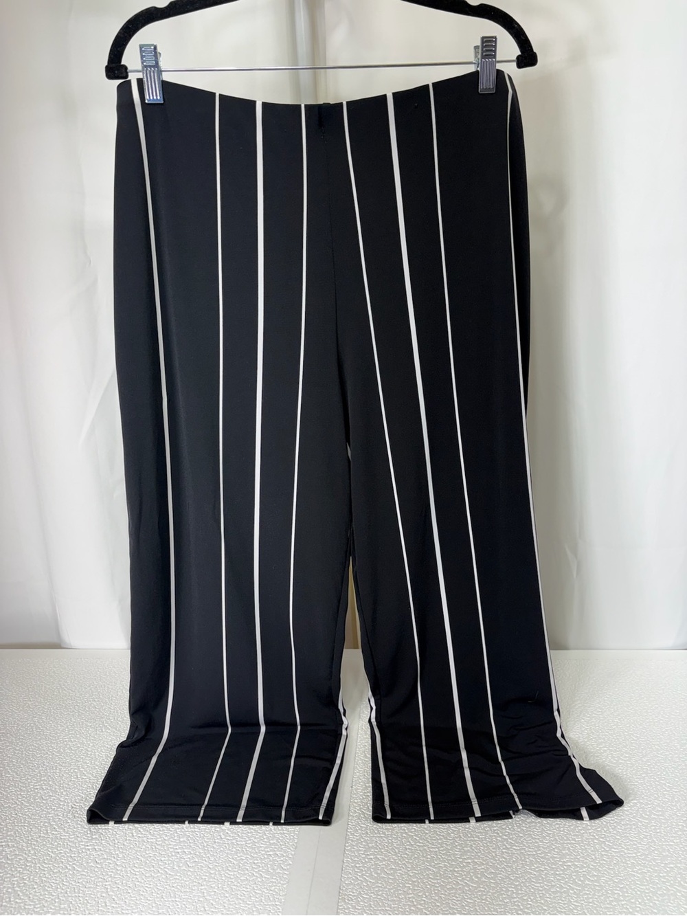 Alfani Black Wide-Leg Pinstripe Pants 3499